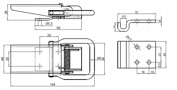 ZAMEK BURTY PRZYCZEPKI OCYNK Z UCHWYTEM ZAPIECIE Marka Inna