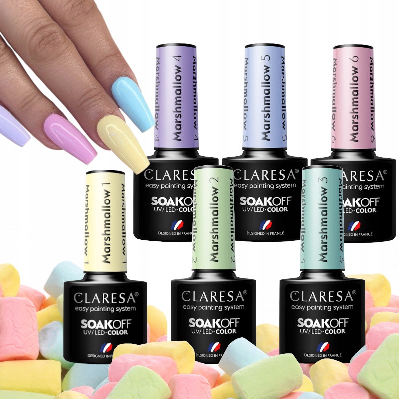 

Claresa Marshmallow Cała Kolekcja Pastele 6szt