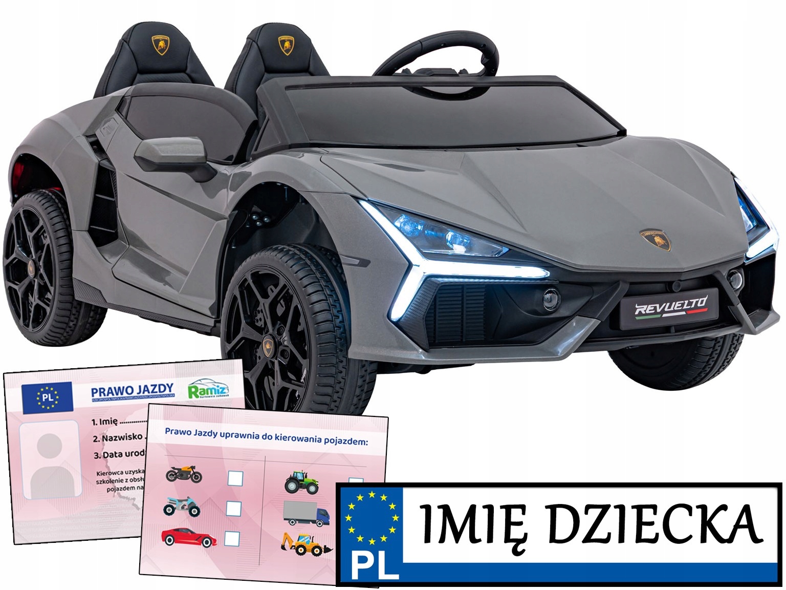 sportowe Lamborghini Revuelto XL Autko Dla Dzieci na akumulator Pilot
