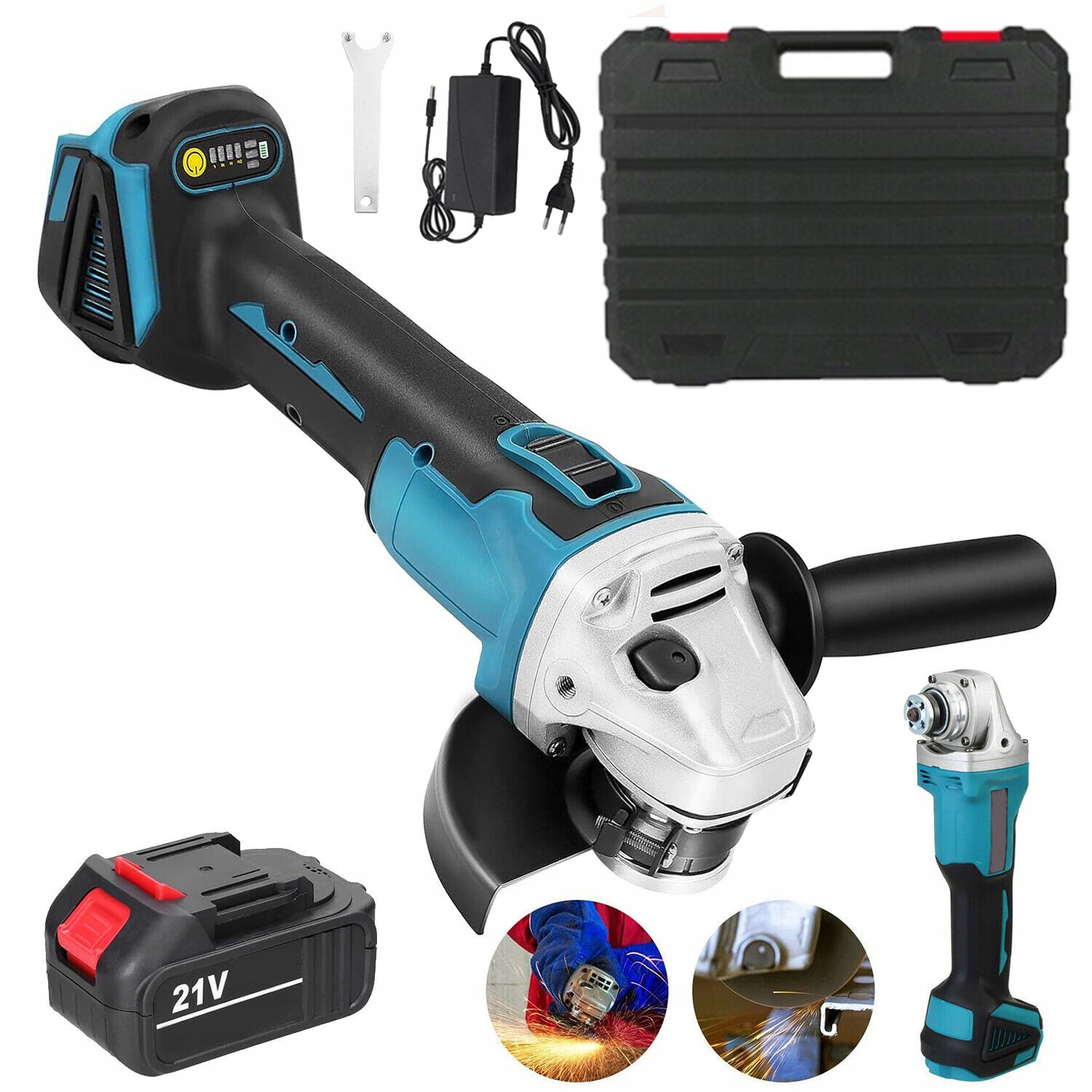 125MM MULTIFUNCTION CORDLESS ANGLE GRINDER 21V + 1x ACCESSORIES Marka inna