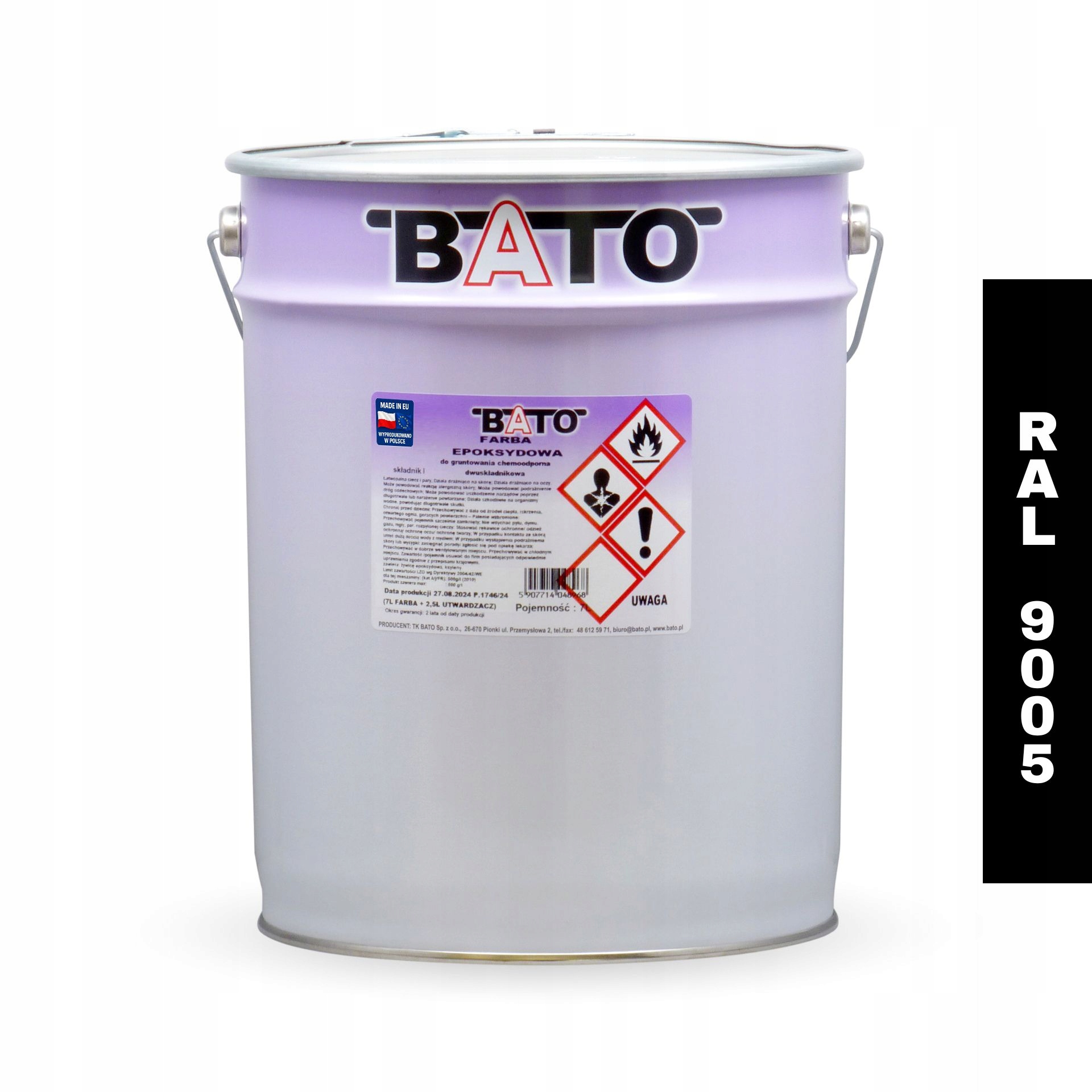 Barva pro chemorezistentní nátěr dvousložková Ral 9005 9,5L