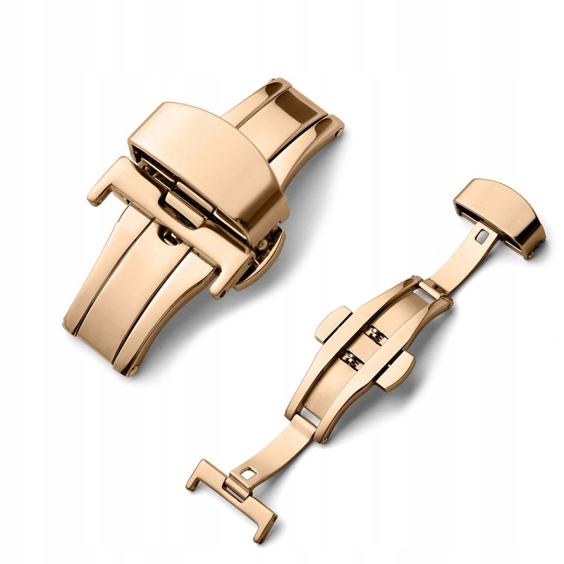 RÓŻOWA ZŁOTA KLAMRA MOTYLKOWE DO PASKA 20MM