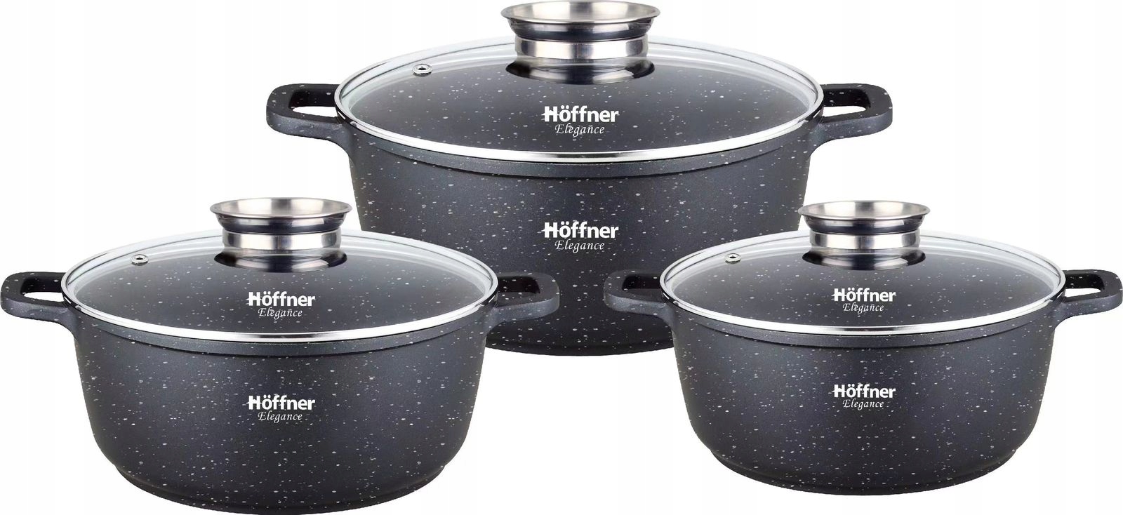 Súprava Hrncov Sada Mramorových Hrncov 6 Ks Premium Hoffner Elegance
