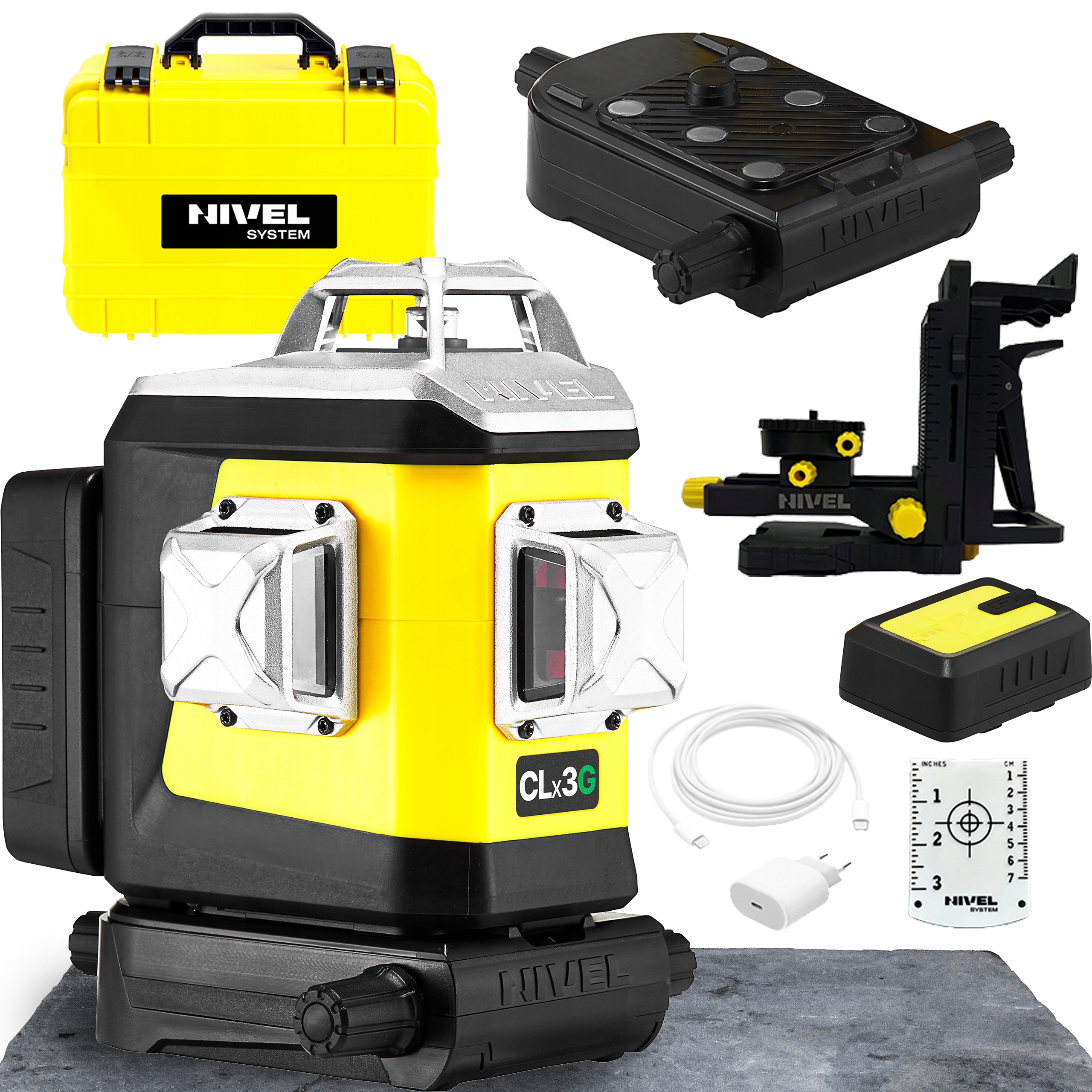 Laser Krzyżowy 3D Z Zieloną Wiązką IP54 Bluetooth Nivel System CLx3G