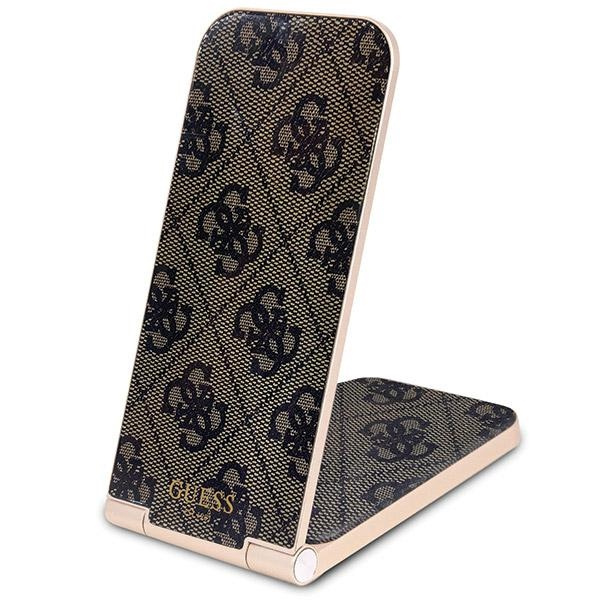 Nabíjačka Guess GUDCFAL4PEGW 2v1 15W 4G Pattern MagSafe hnedá/