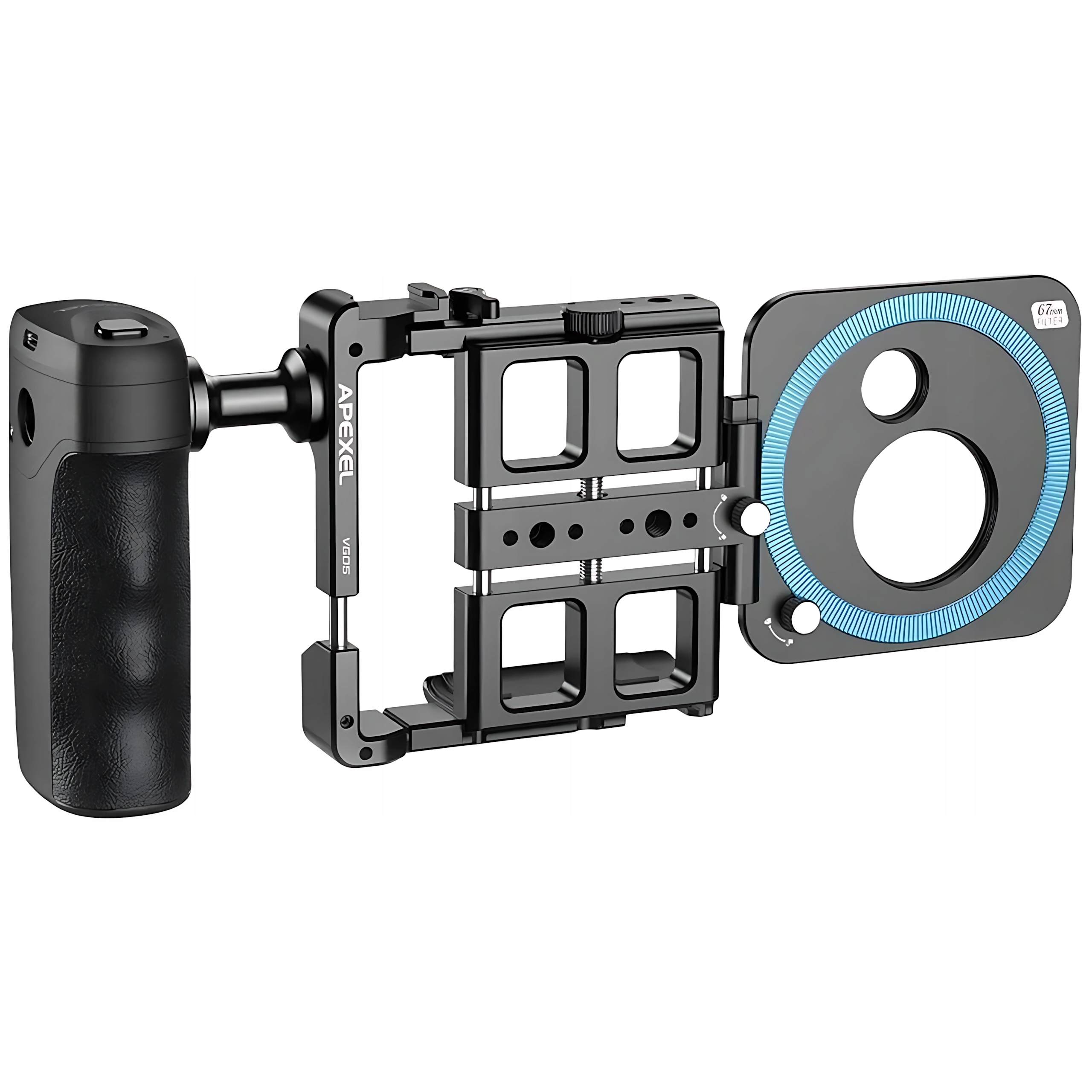 Apexel Bezprzewodowy Zestaw Do Vlogowania Uchwyt Z Powerbankiem Pilot Bt