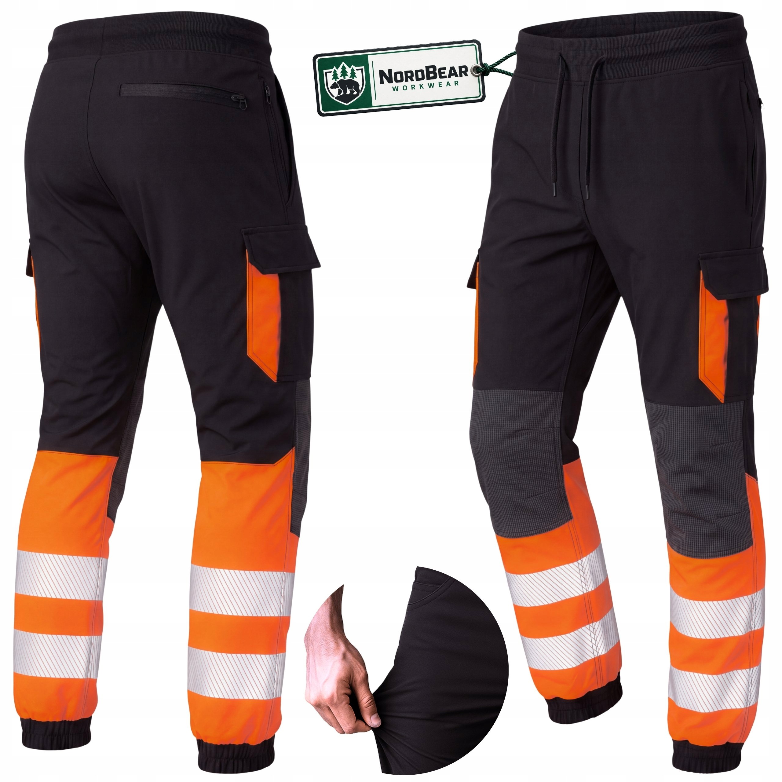 Elastické Reflexní Pracovní kalhoty pro muže Bozp Stretch Spandex Ochranné