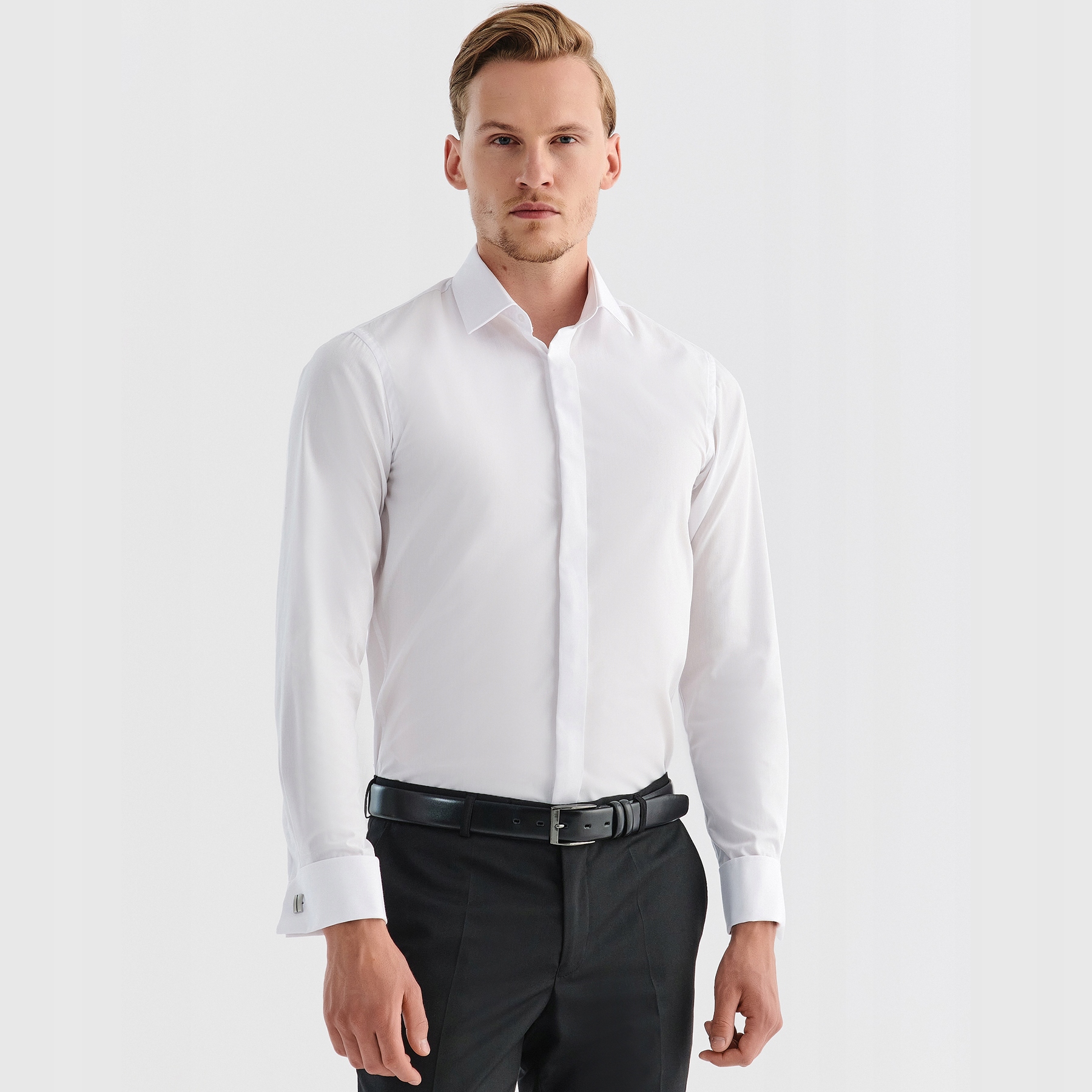 Bílá pánská košile na knoflíčky Pako Lorente vel 45-46/188-194