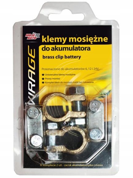 

Moje Auto Mosiężne Klemy Akumulatora 2 Sztuki