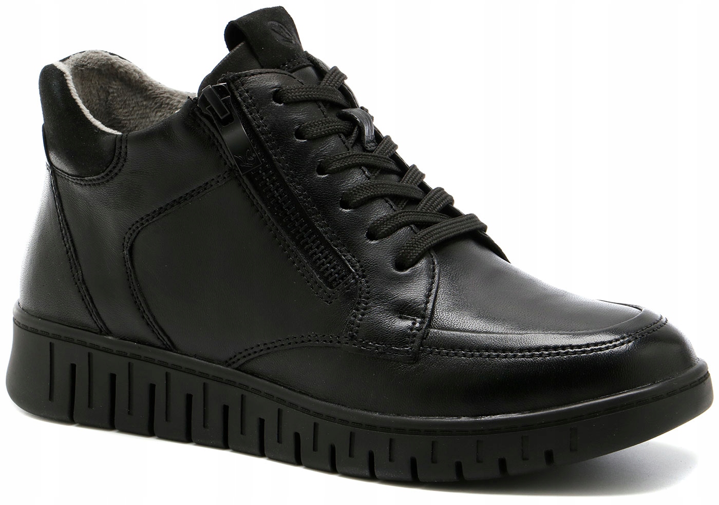 Dámské Kotníkové Boty Caprice 9-25219-45 vel. 36 černé, kožené, se šněrováním a zipem