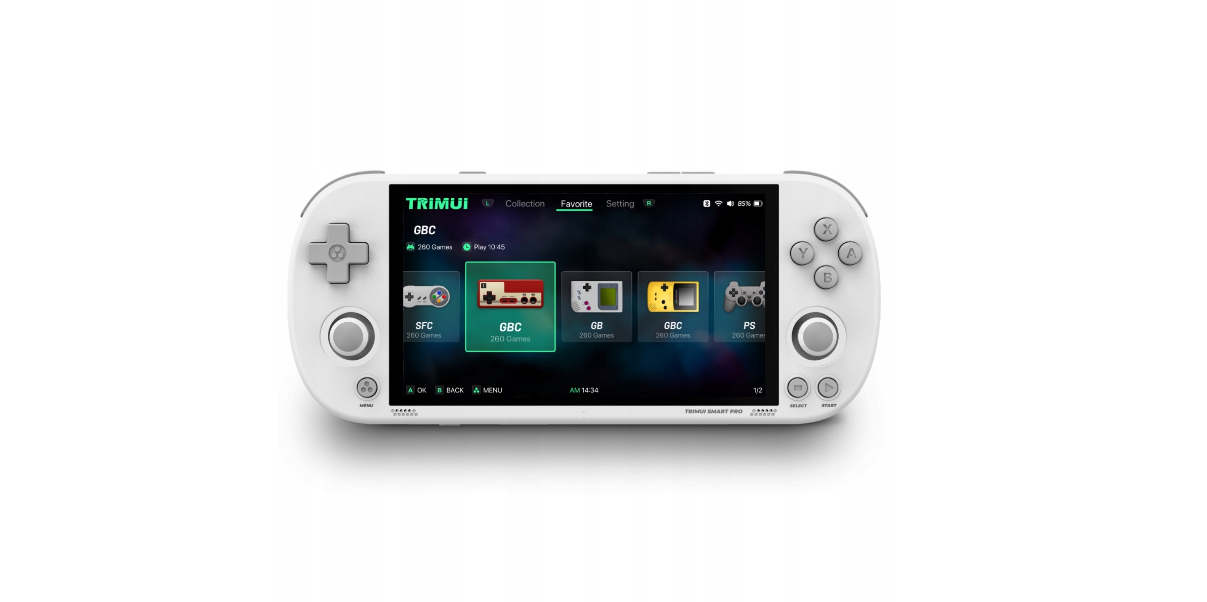 Přenosná konzola Trimui Smart Pro pro hry Retro 4.96 palcový displej Bílá