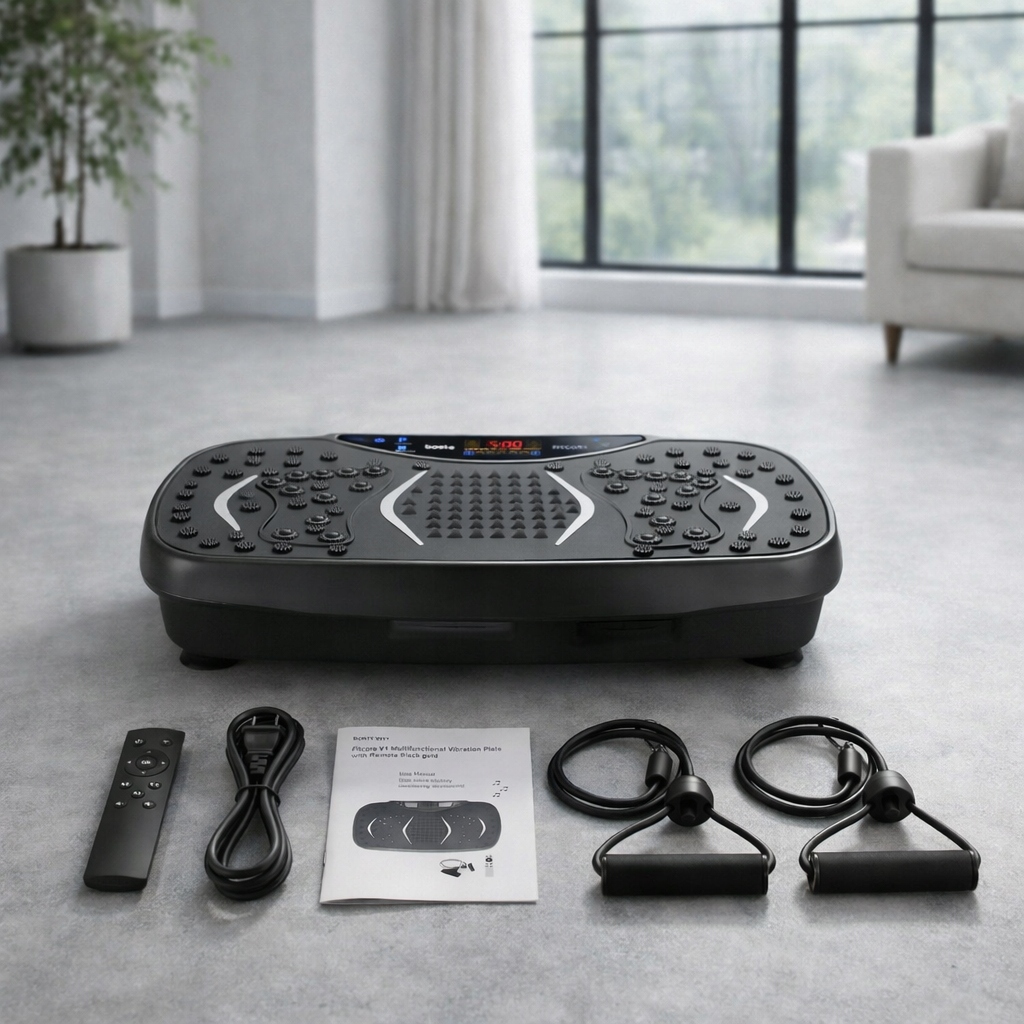 PLATFORMA WIBRACYJNA FITNESS SPEED MASAŻER Z PILOTEM + EKSPANDERY 150KG