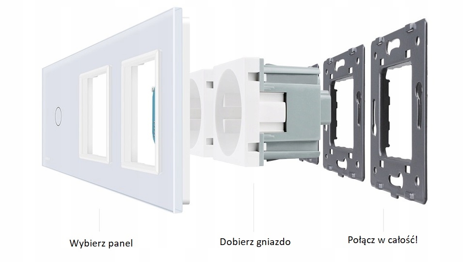 RAMKA SZKLANA GNIAZDKO GNIAZDO POTRÓJNA BIAŁA 3 Przeznaczenie Elektryczne