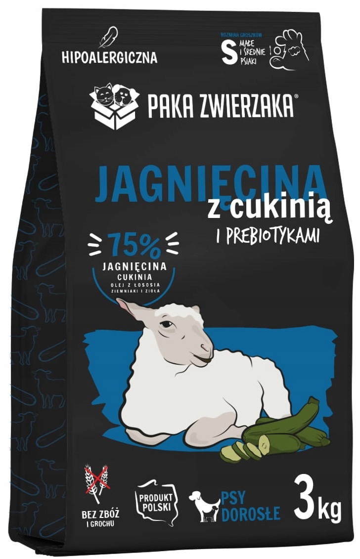 Paka Zwierzaka Sucha Jagnięcina Cukinia S 3kg