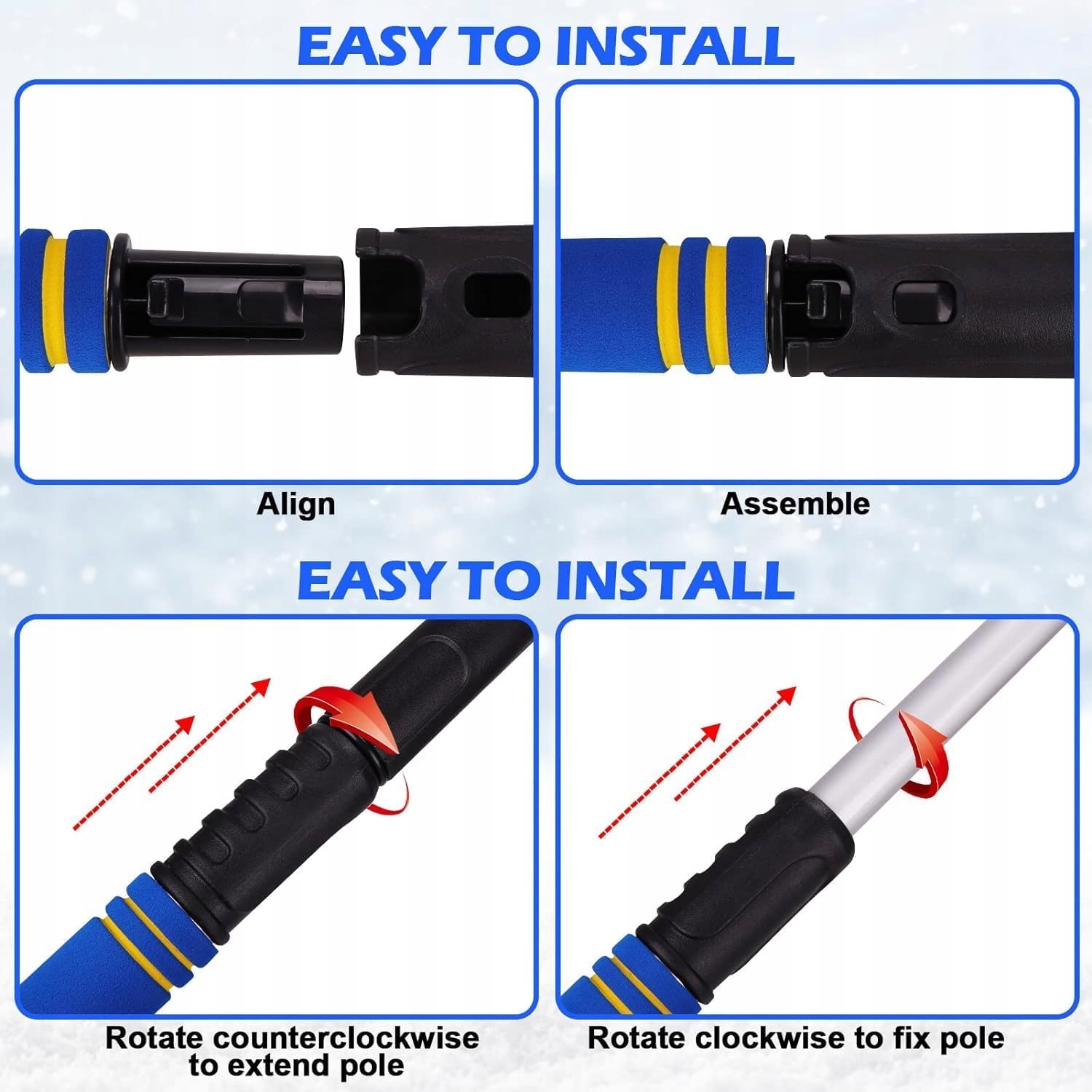 Szczotka do czyszczenia samochodu 3 w 1, skrobaczka do lodu i szczotka EAN (GTIN) 6953090485629