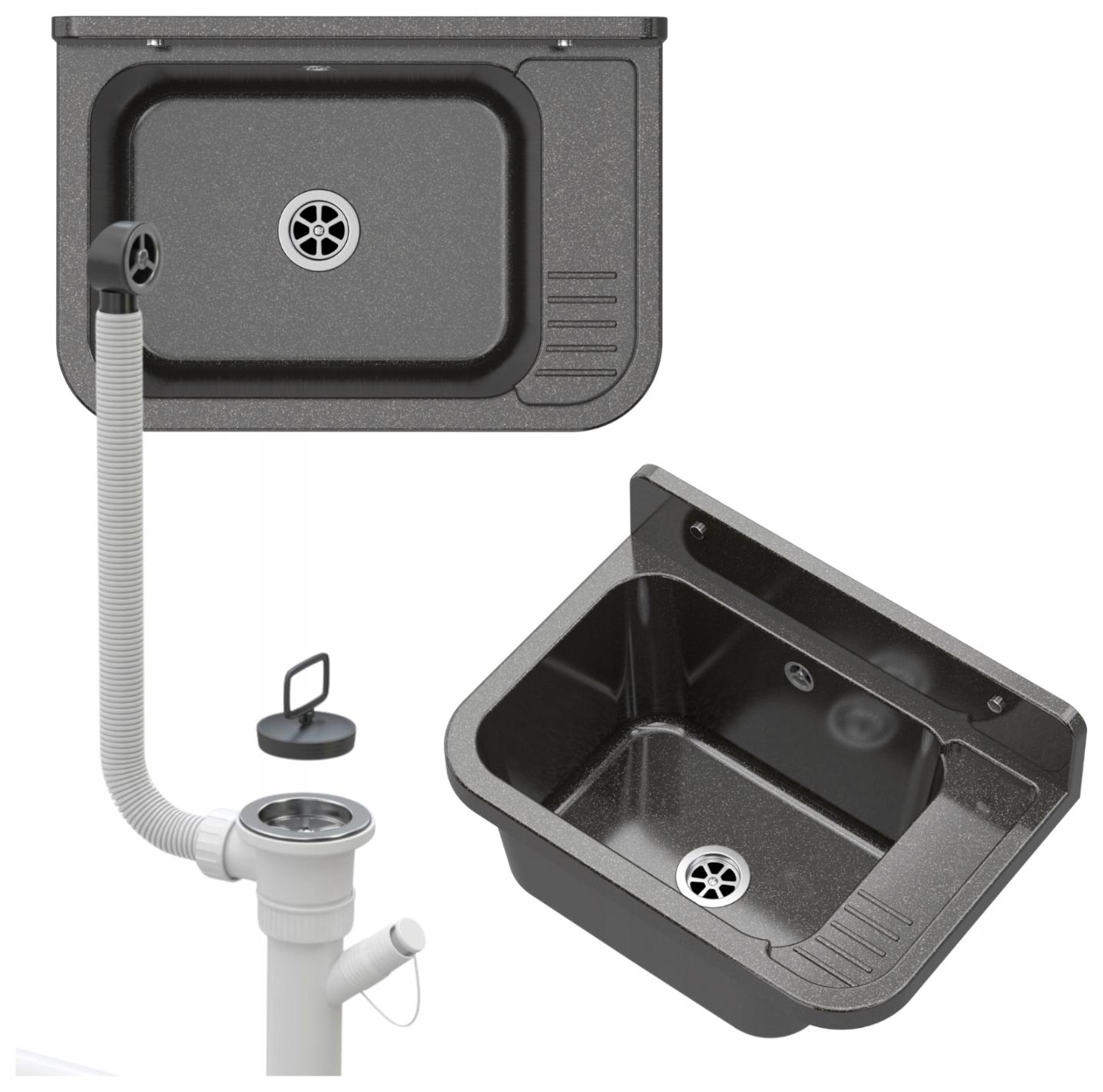 Černý Technický Dřez Technická Komora Prádelna Garáž Mramorová Paron