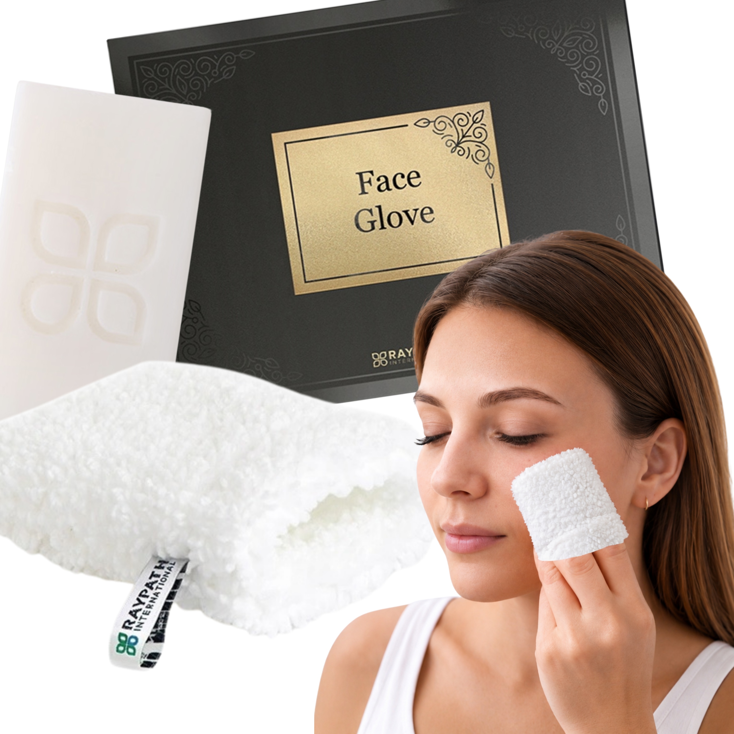 Raypath Čisticí rukavice na odličování obličeje Face Glove mýdlo 100 g