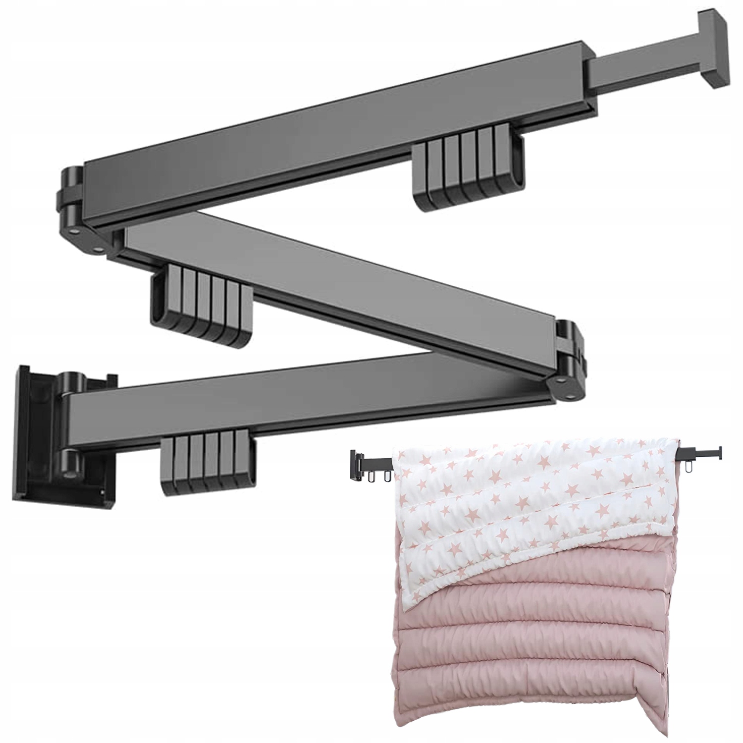 Levně Výsuvný Boční Věšák Do Ložnice Univerzální 120CM S 18 Háčky