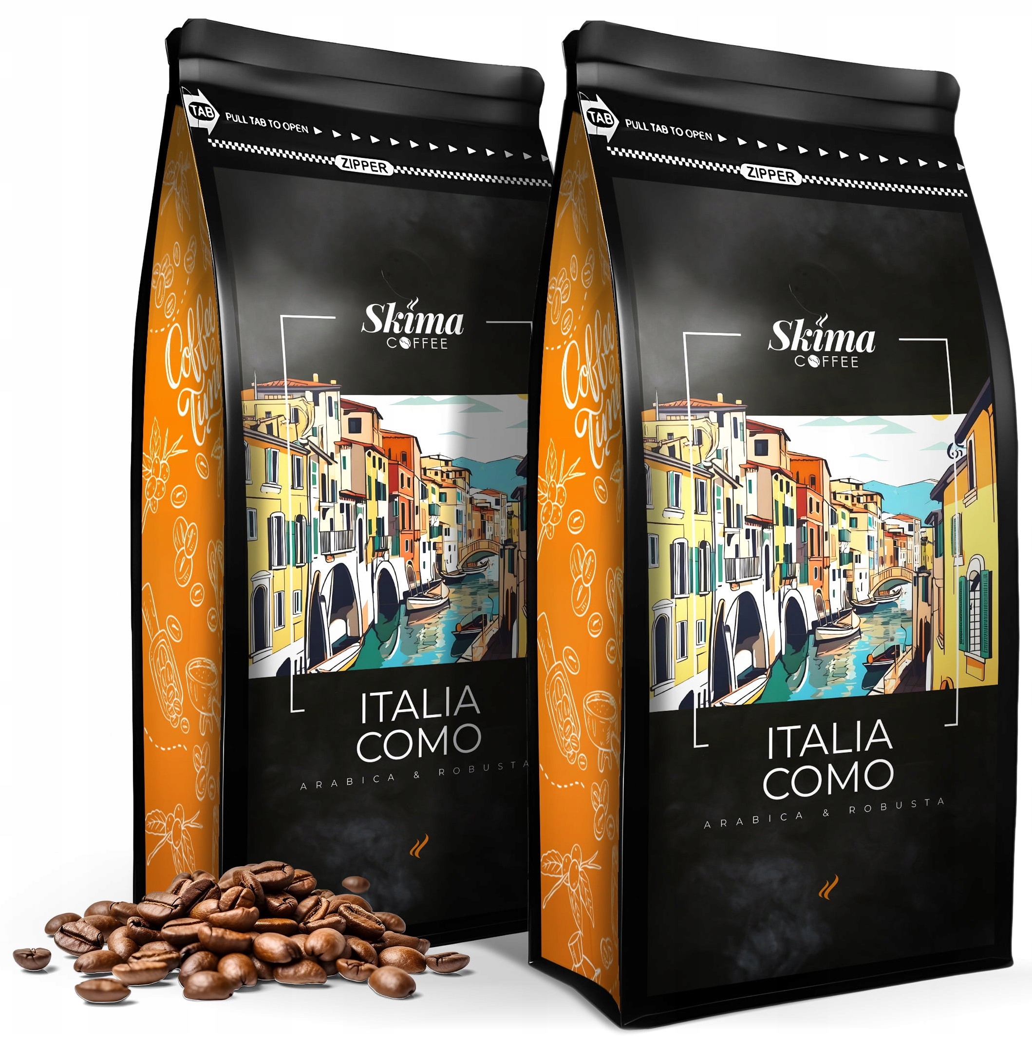 Levně Káva zrnková 1kg x2 Italia Como Blend Čerstvá do kávovaru Dárek