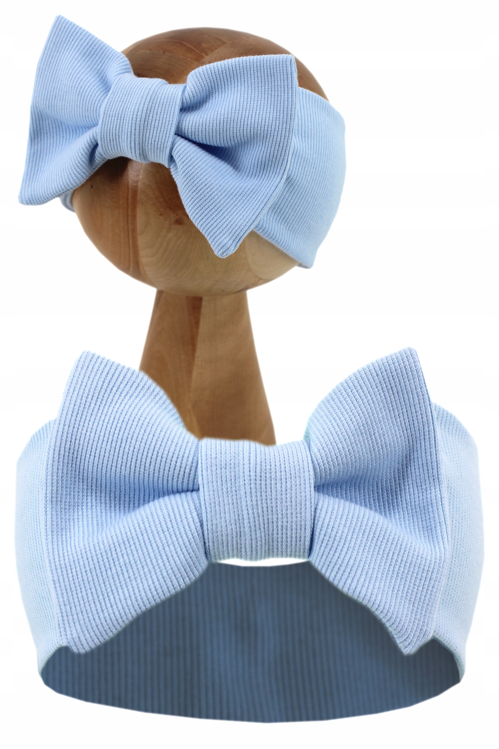 OPASKA DZIECIĘCA NA GŁOWĘ Z KOKARDĄ DLA DZIEWCZYNKI PRĄŻEK WIOSNA / JESIEŃ