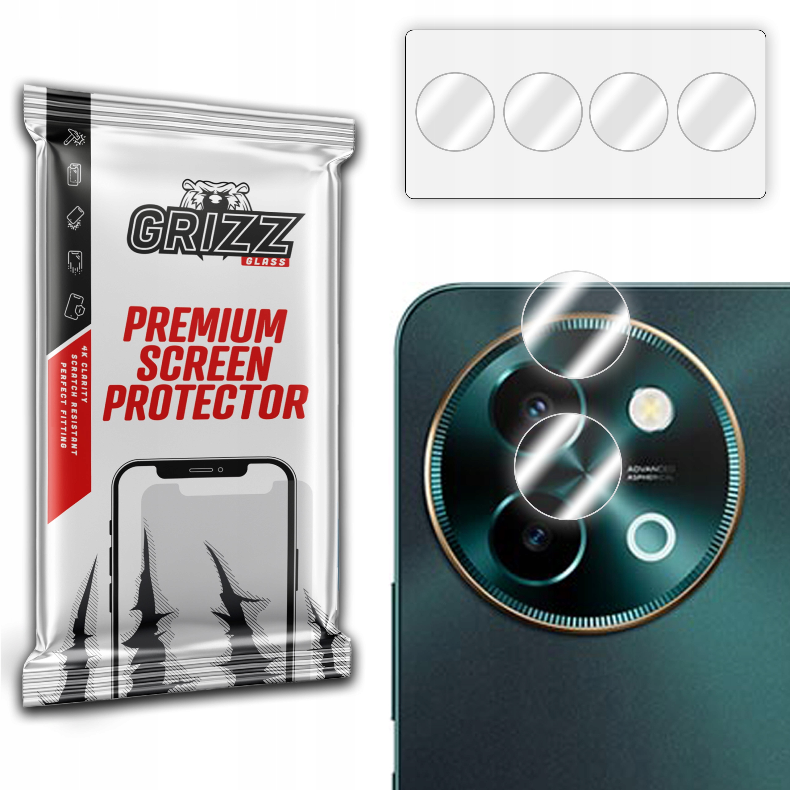 2-PAK Hybrydowe szkło ochronne na aparat do Vivo Y58