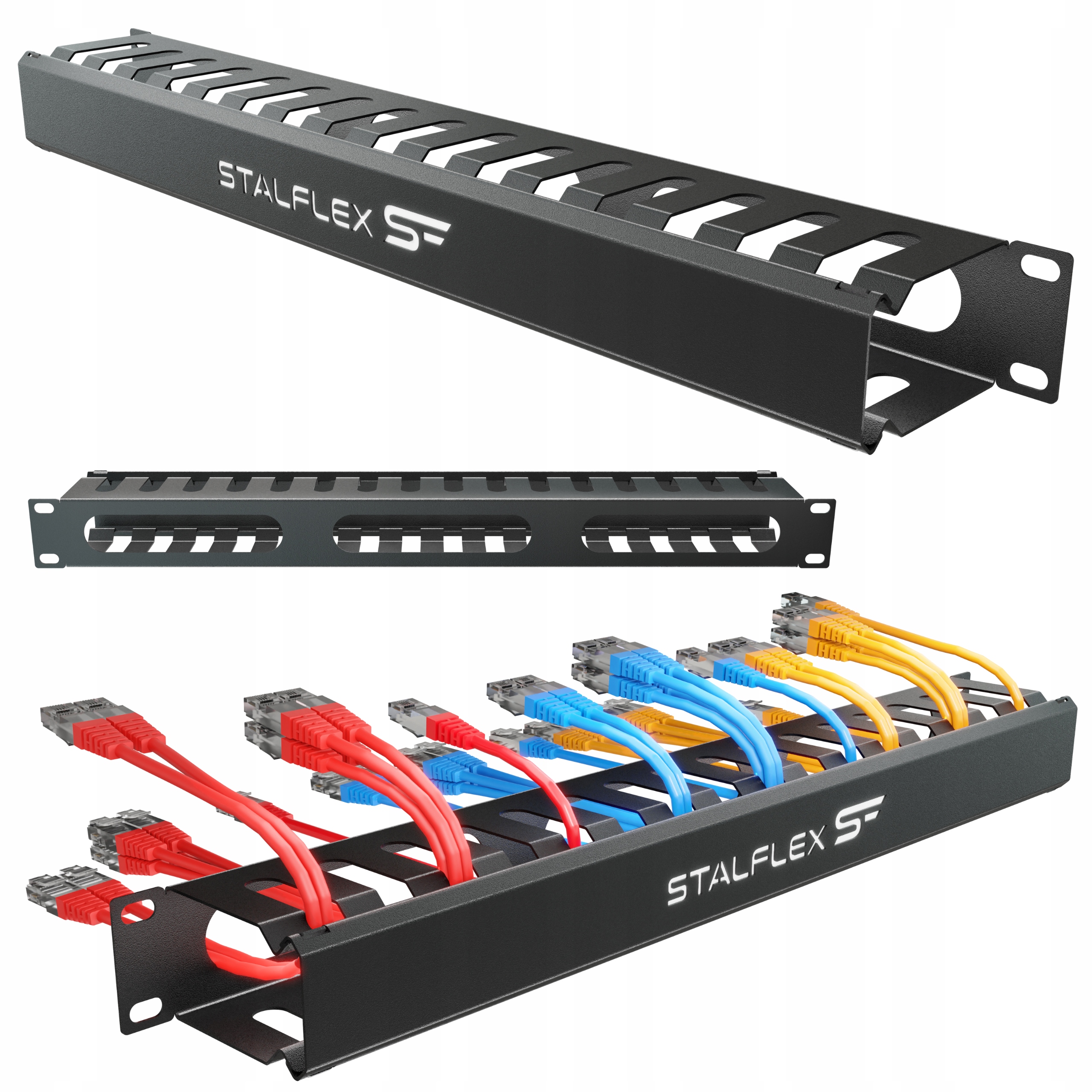 Organizer kabli rack Stalflex 1U 22.2125