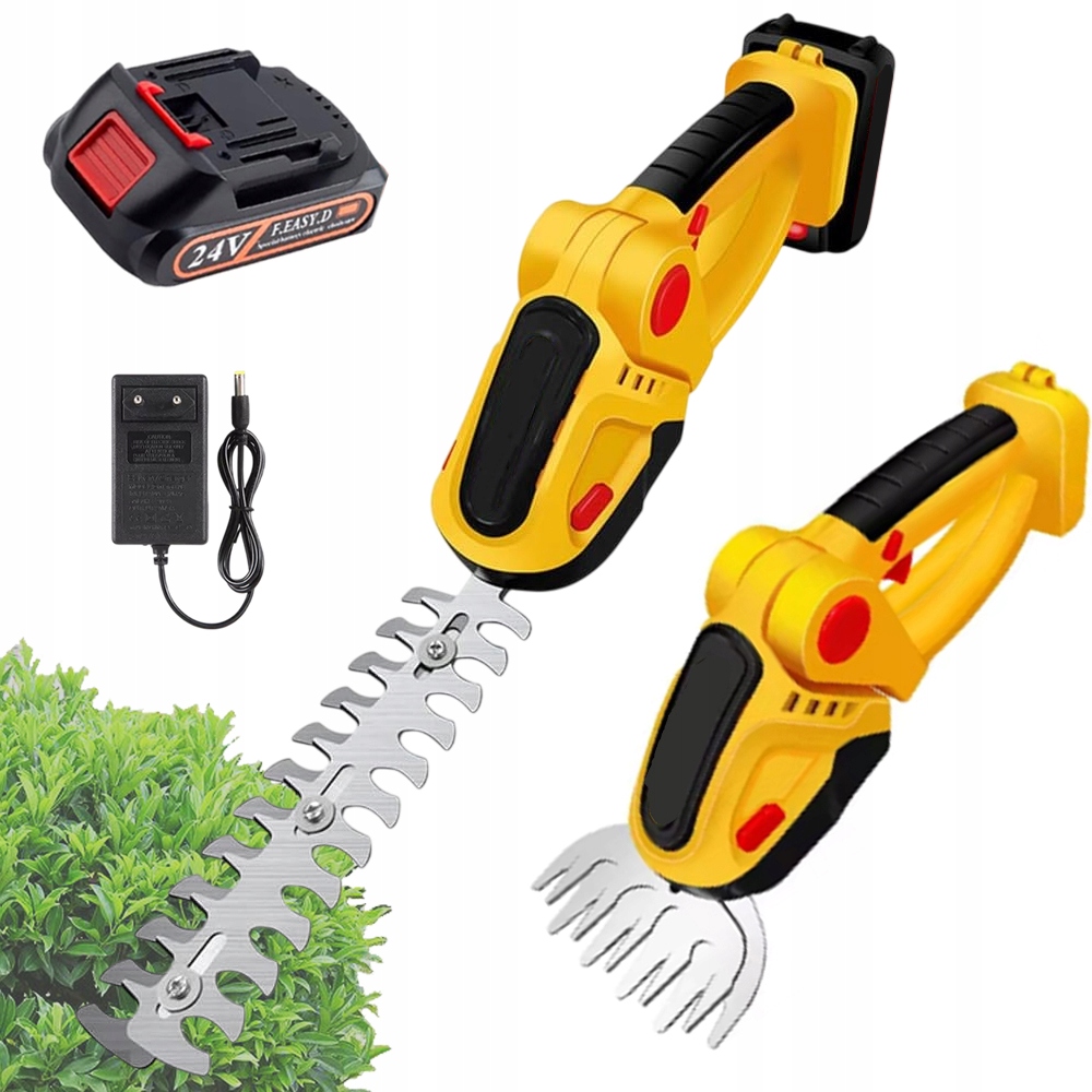 Akumulátorové nůžky na živý plot 24V Bezdrátové Výkonné 15000 ot/min Baterie