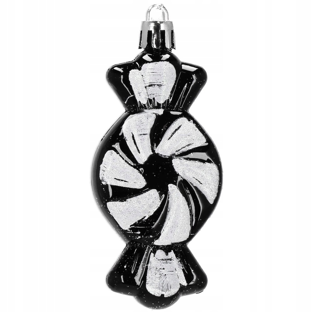 Zestaw czarnych bombek na choinkę - Zawieszki choinkowe 10,5 cm - 77 szt. Motyw mix wzorów