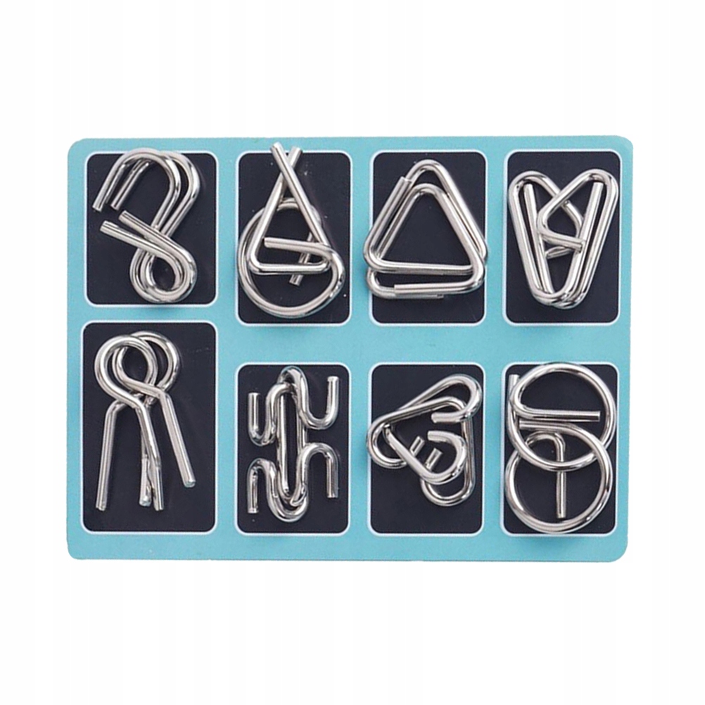 ZESTAW METALOWYCH PUZZLI IQ TEST 8 SZT Marka bez marki