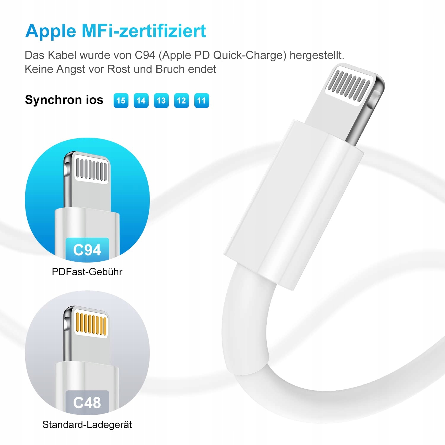 APPLE Ładowarka Szybka 20W USB C Kabel Lightning 2M iPhone iPad — miniatura 4