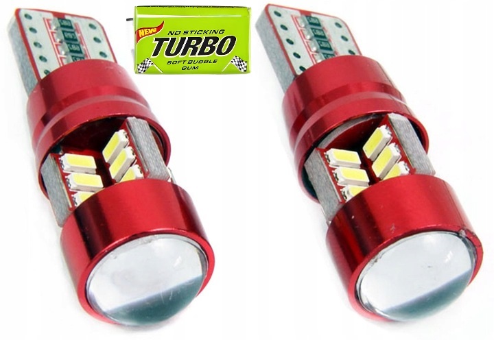 2x Żarówki Żarówka Led Soczewka Canbus 27SMD W5W Biała 12V/24V Do Auta Tir