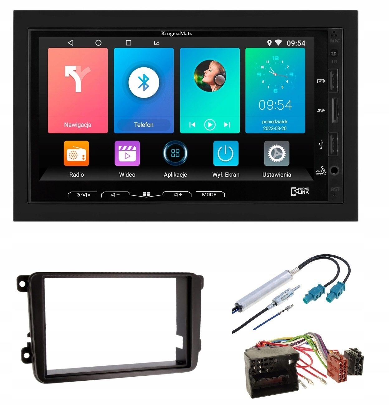 Autorádio Kruger&Matz KM2008 Bluetooth Usb Android Vw Passat B6 B7