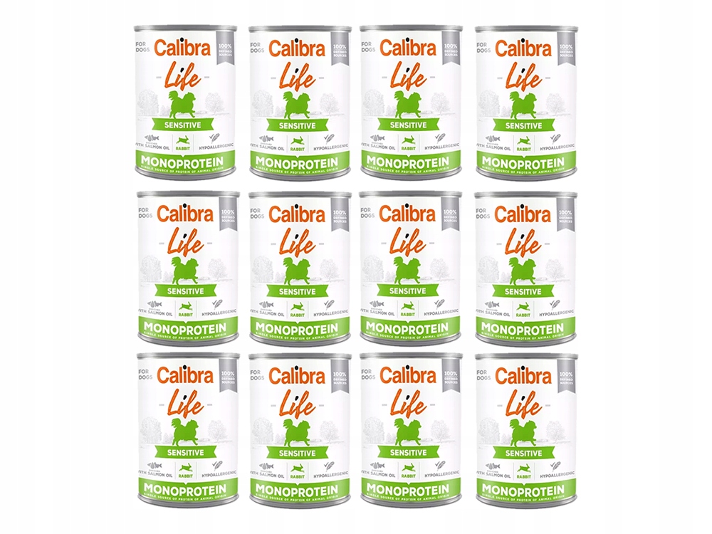 Levně Calibra Dog Life Sensitive Monoprotein Králík 12X 400 g vlhké krmivo pro psy