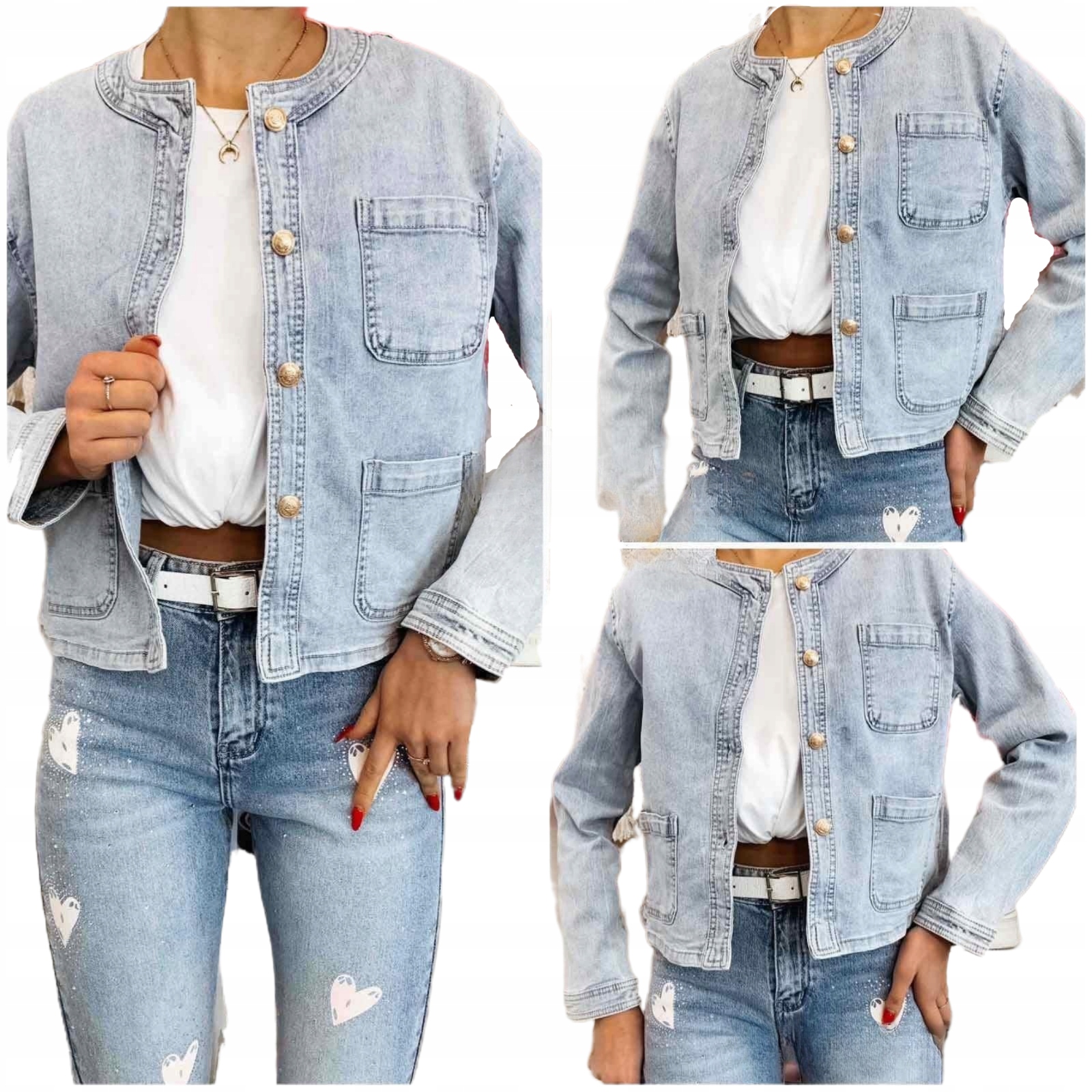 Dámská Džínová Bunda Katana Modrá, Pohodlná Pro Každodenní Nošení, Krátká, Velikost XL