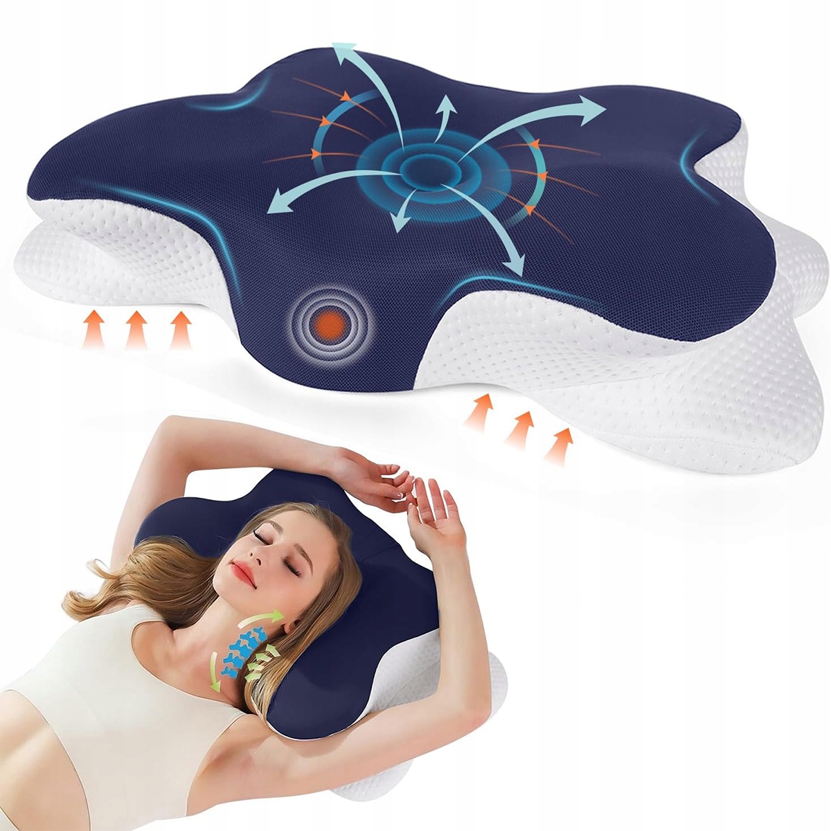 Poduszka Ortopedyczna Pianka Memory Przeciw Bólowi Pleców I Chrapaniu