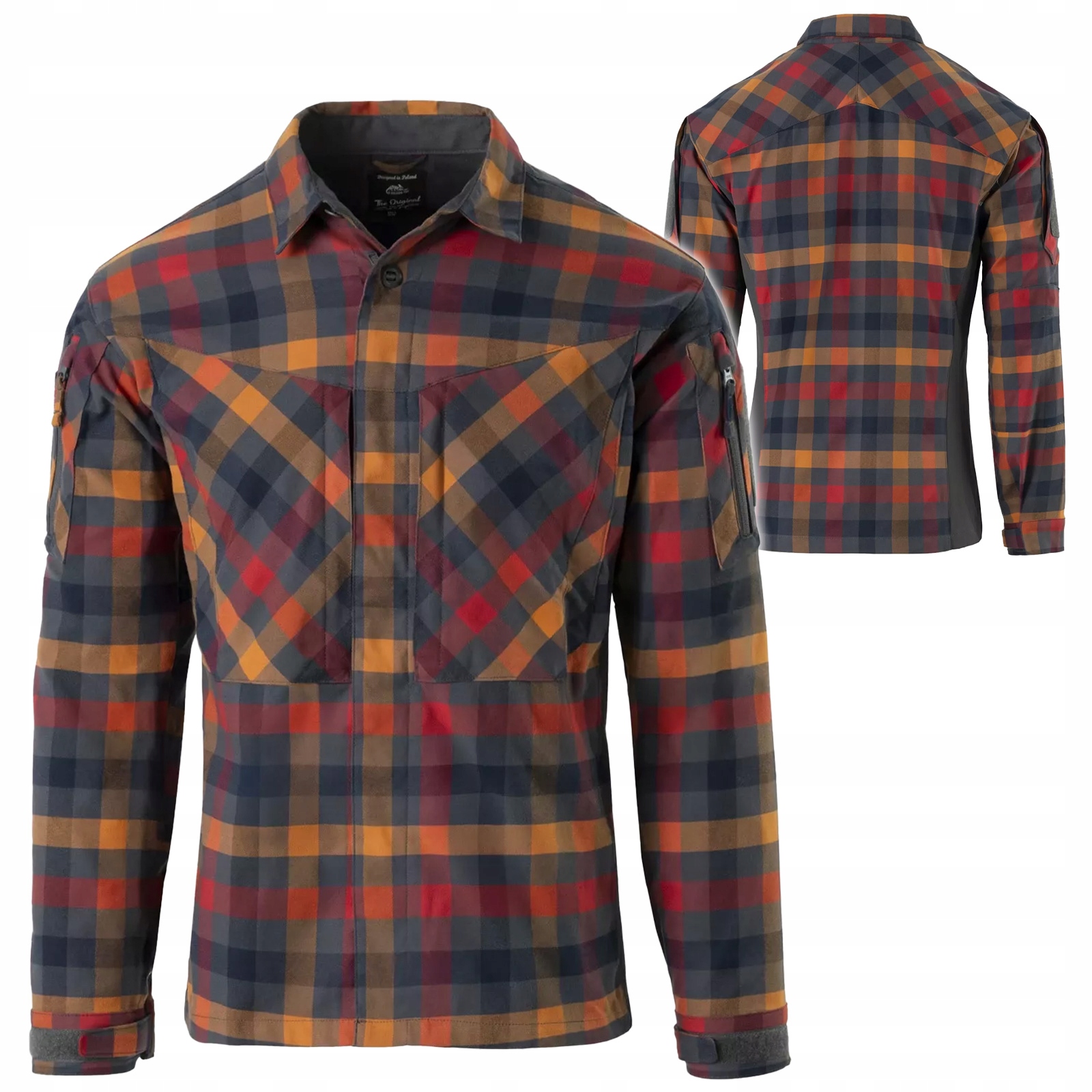 Pánská košile Mbdu s filtrem UPF50 Nylon Sorana Helikon s červenou mřížkou