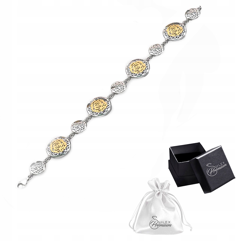 Stříbrný náramek ryzost 925 Elegantní Rhodiovaný náramek Růže