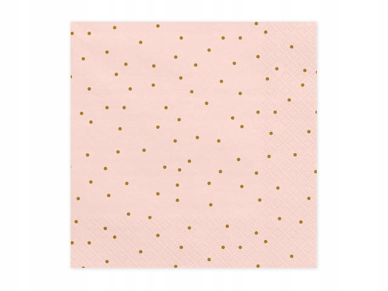 Serwetki Papierowe Urodziny Wesele Ślub Różowe Złote Kropki 20szt Przyjęcie