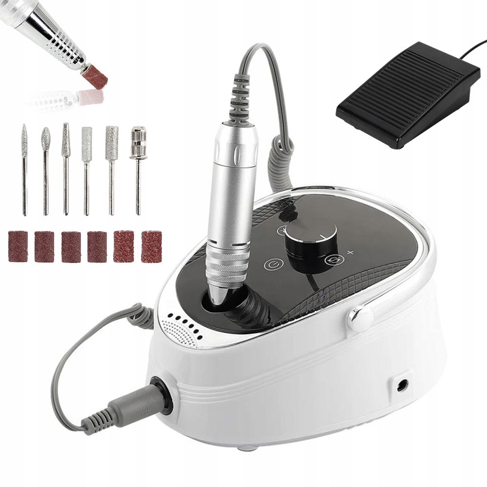 Bruska Na Nehty Manikúra Pedikúra Výkonná 65W 35000 Rpm Sada Frézy
