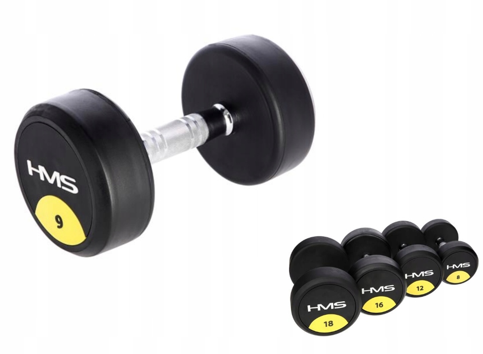 Pevná pogumovaná činka Hg Pro 9 kg Hms