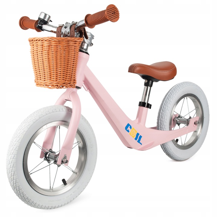 Rowerek Biegowy Dla Dzieci Lekki Regulowany Koła 12'' Z Koszykiem