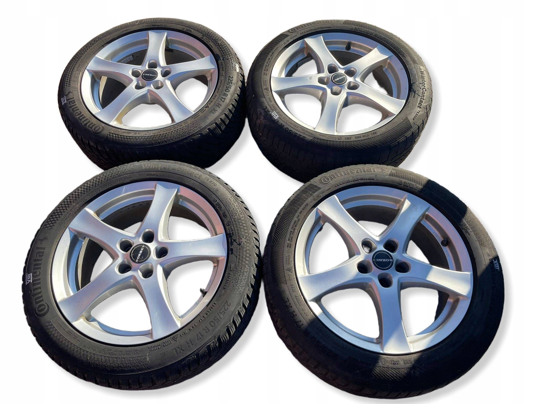 wheels discs aluminium tyre CONTINENTAL 225/50R17 ZIMA