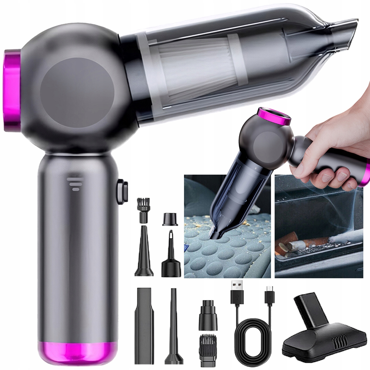 Ruční bezdrátový Vysavač o výkonu 22000 Pa s bezkartáčovým motorem