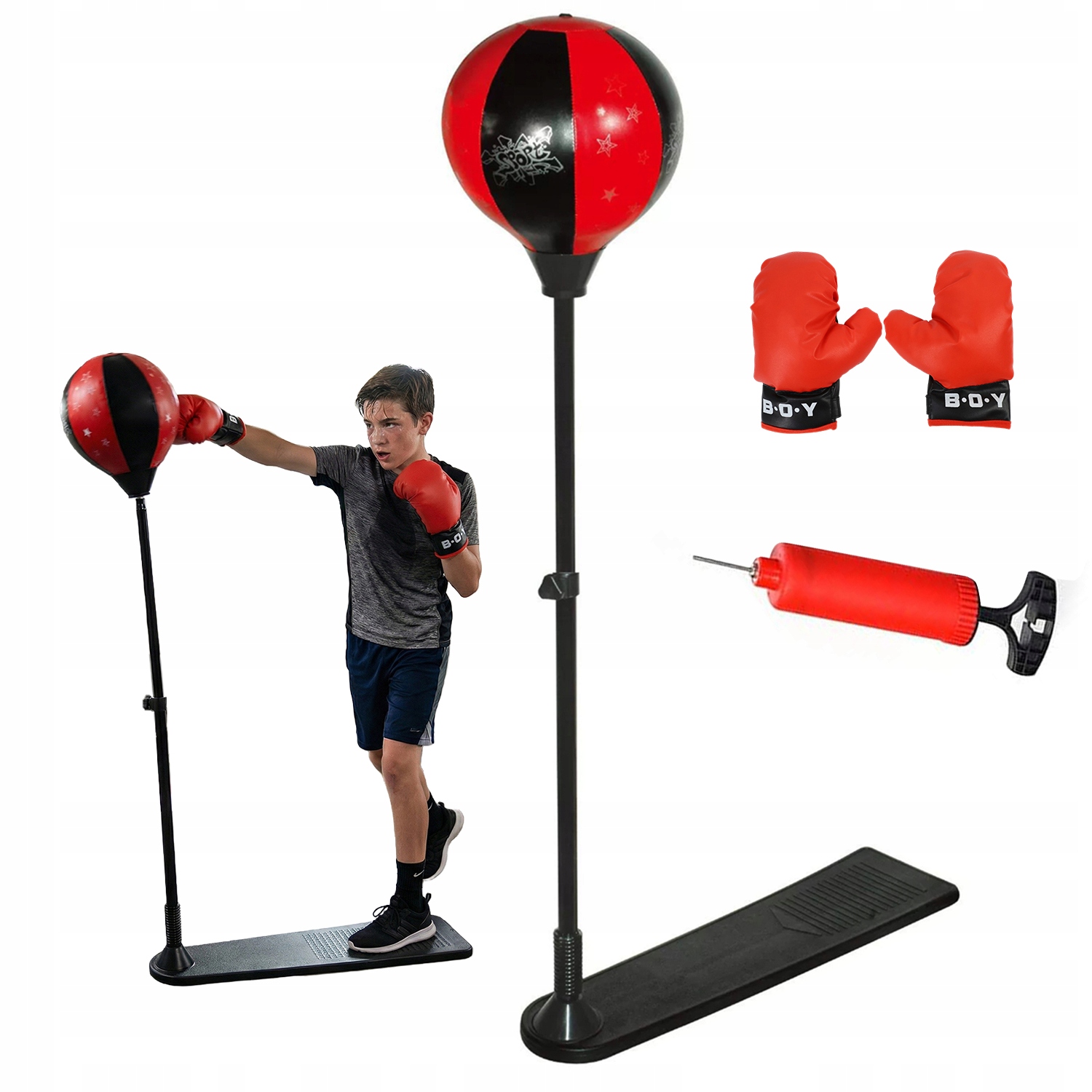 Gruszka Bokserska Treningowa Stojąca Regulowana Zestaw Bokserski Z Rękawice