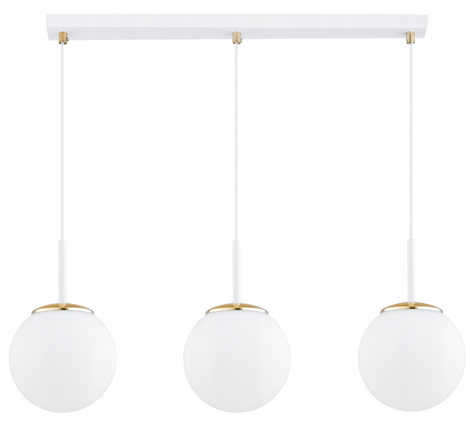 Lampa Wisząca Sufitowa Żyrandol Biała Szklane Kule Led E27