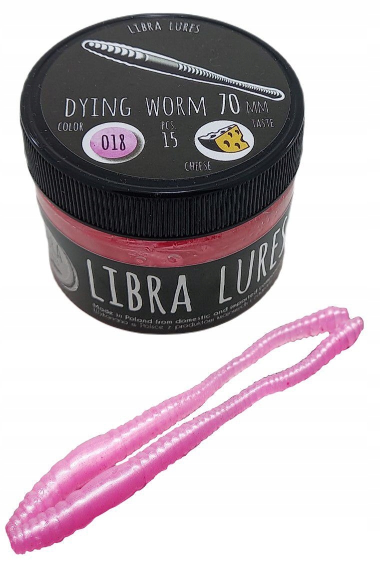 Lures Dying Worm 018 Pink Pearl 8cm Kryl Długość (cm): 8, Smak: Kryl