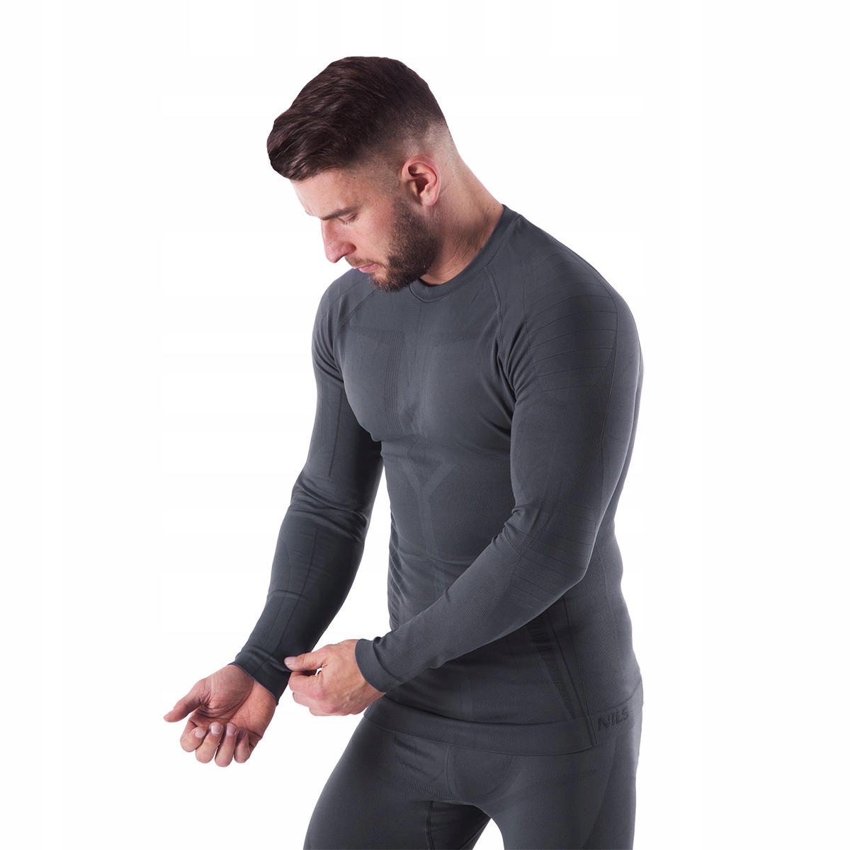 BIELIZNA TERMOAKTYWNA MĘSKA ZESTAW KOSZULKA r.S/M Długość całkowita 64 cm