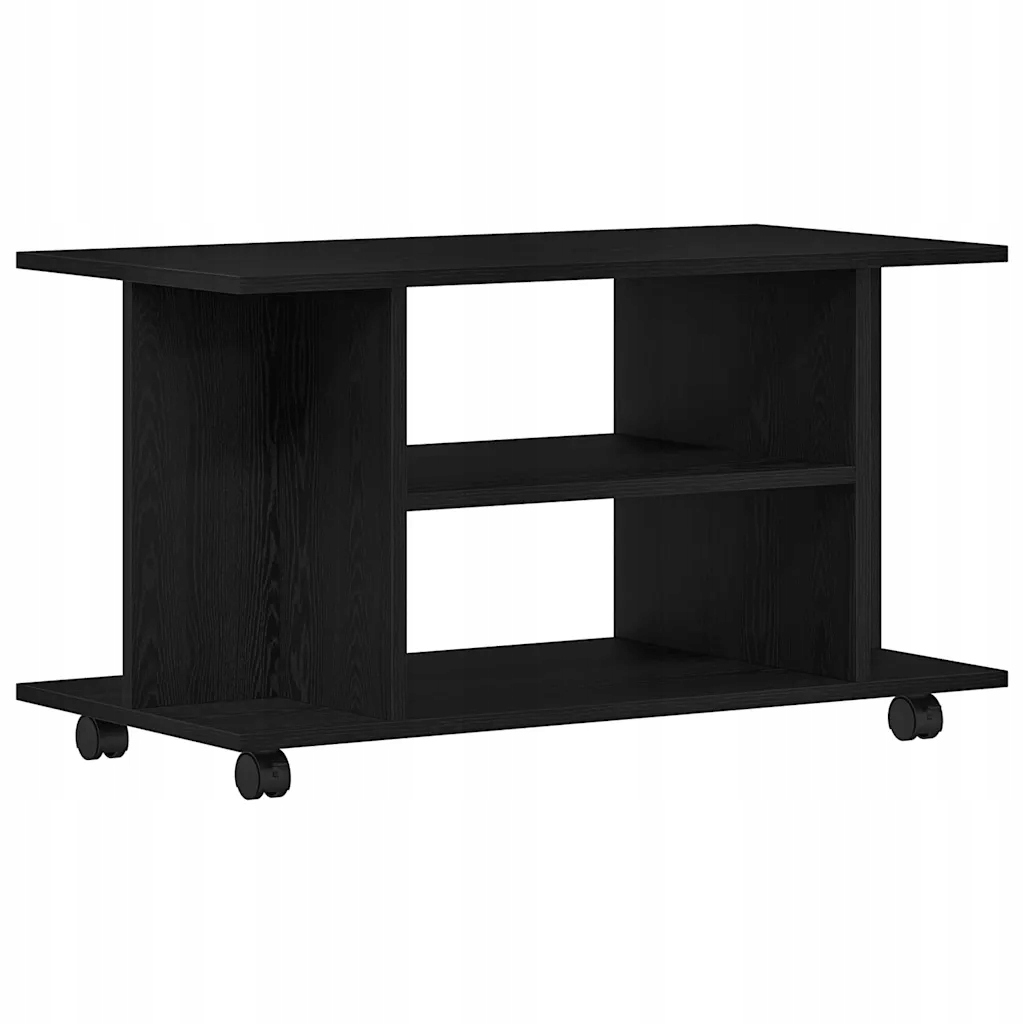 Tv stolek černý dub 80 x 40 x 45 cm s kolečky