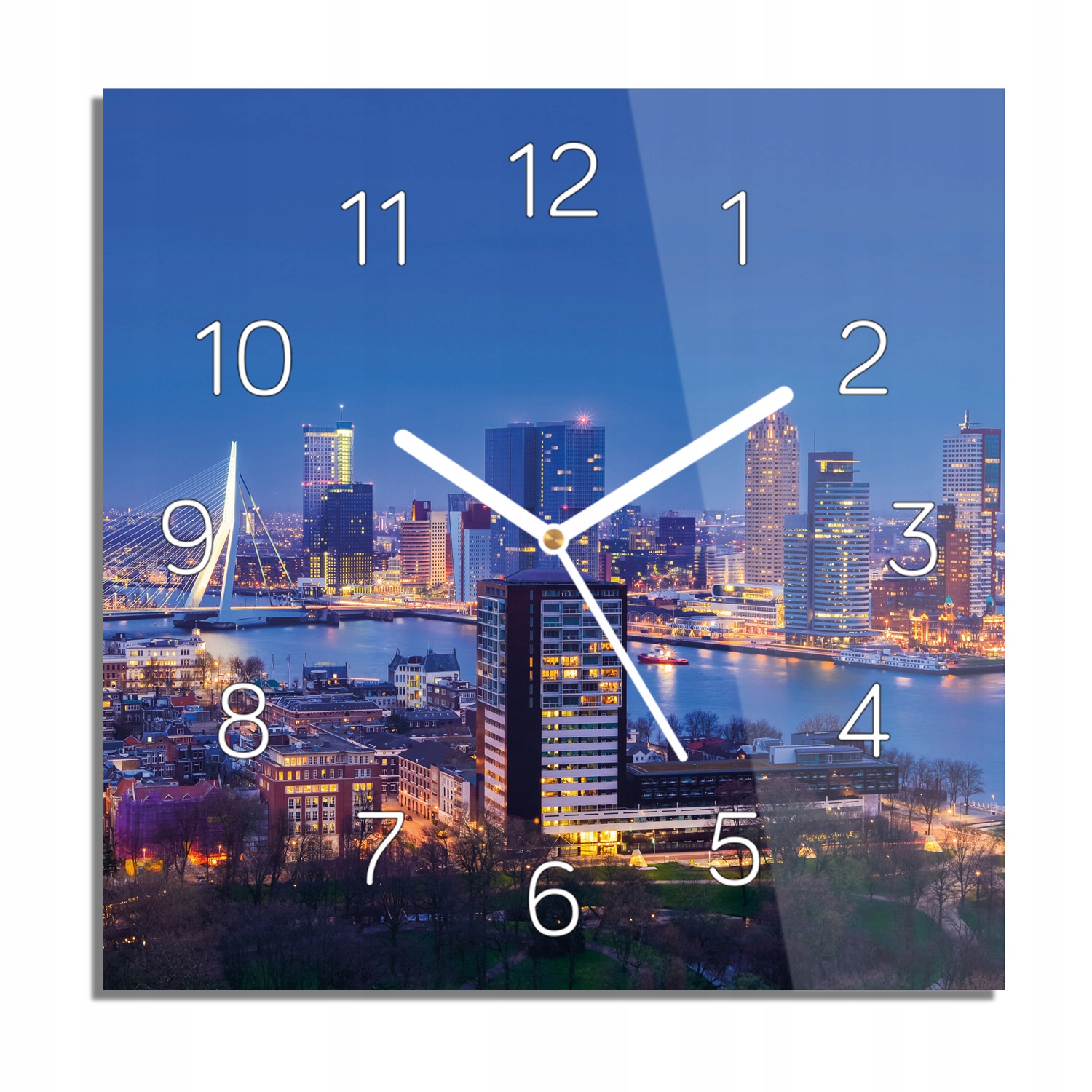 

Wieżowce miasto zegar szklany do biura 30x30 cichy
