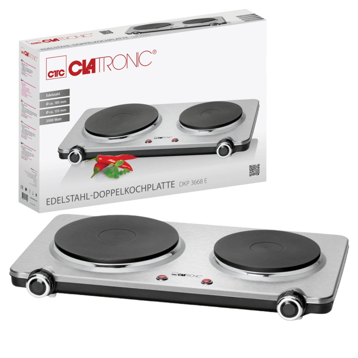 Kuchenka elektryczna Clatronic Dkp 3668 dwupalnikowa płyta grzewcza